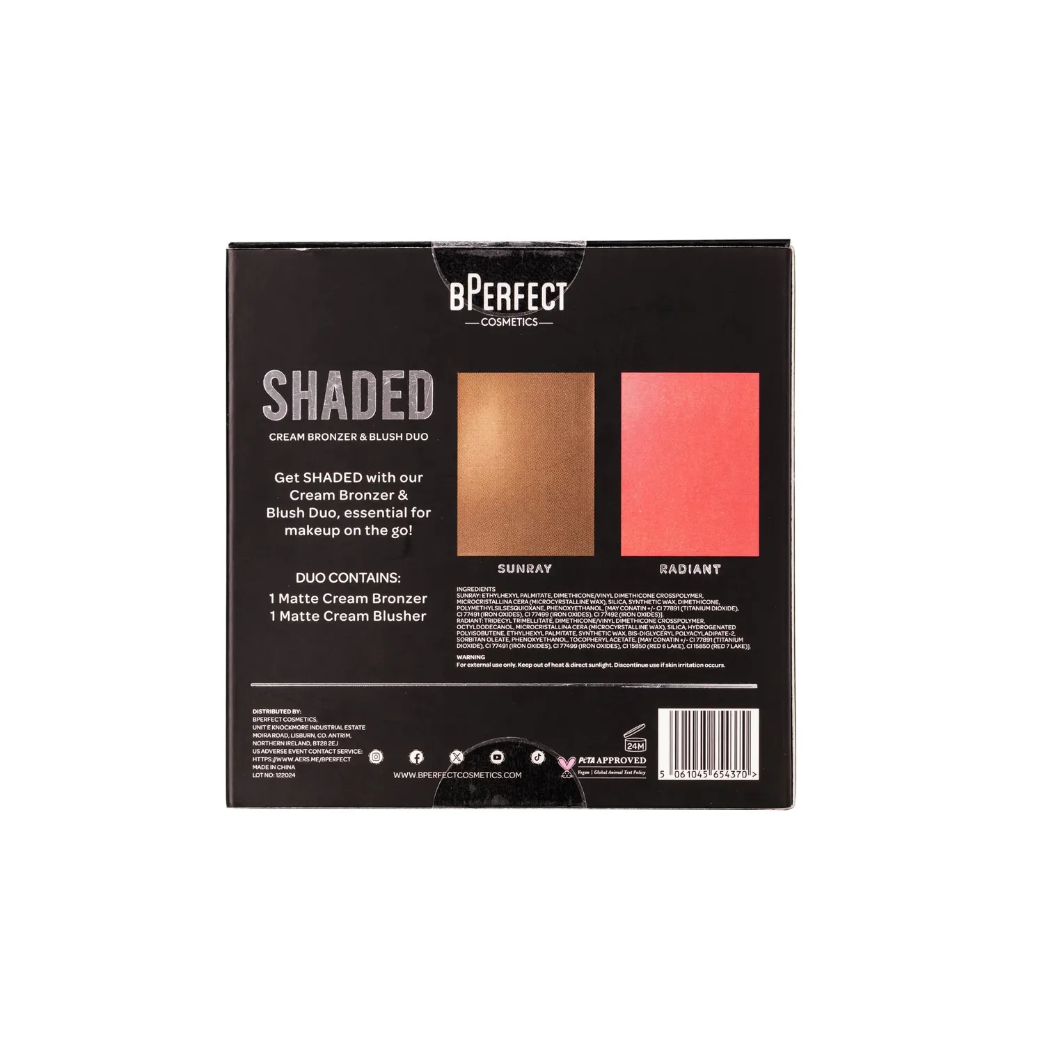 BPerfect Shaded Cream Bronzer & Blush Duo 01 Light