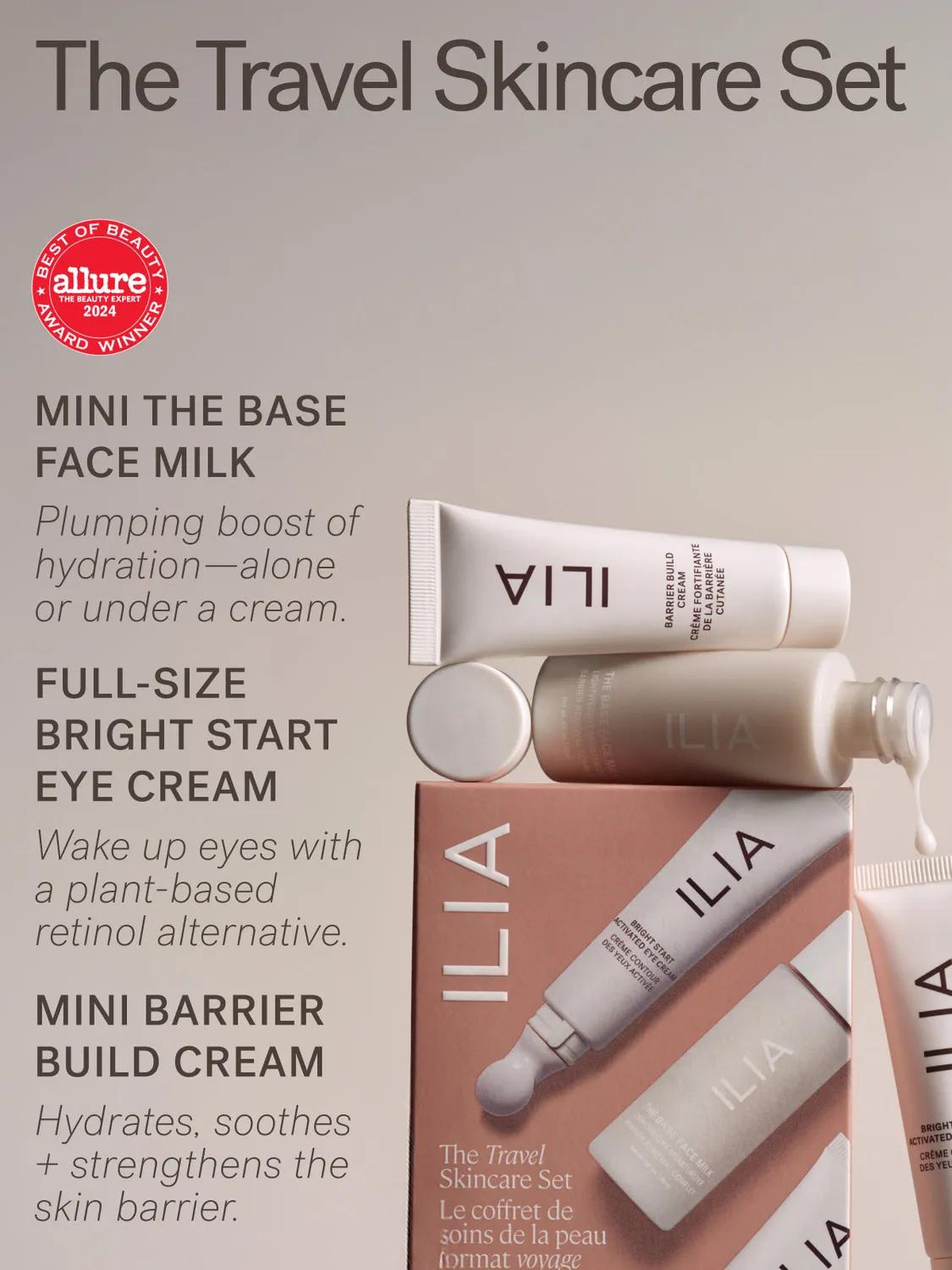 ILIA Beauty Travel Skincare Set mini reisset hydraterend