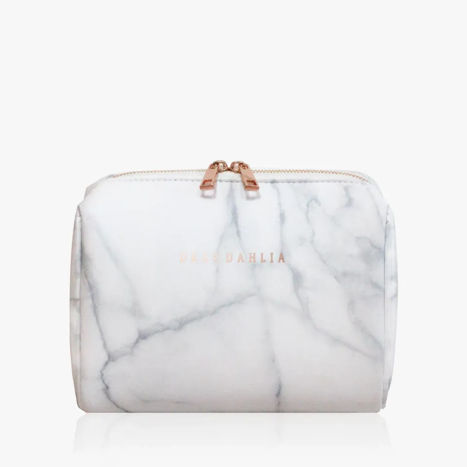 Dear Dahlia Signature Marble Make-up Tasje vegan leer