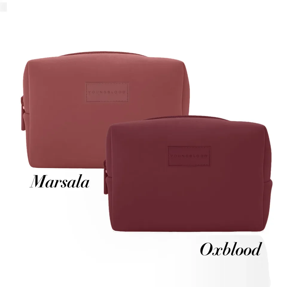 Youngblood Limited Edition Neoprene Makeup Bag tas marsala luxe