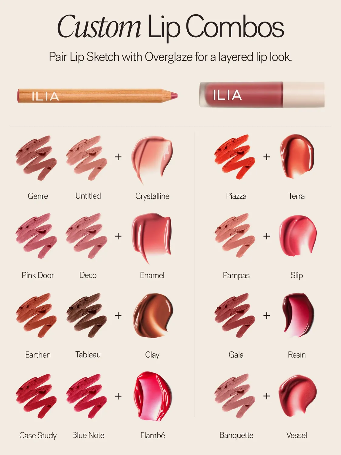 ILIA Beauty Sketch + Glaze lipcombo crayon + gloss