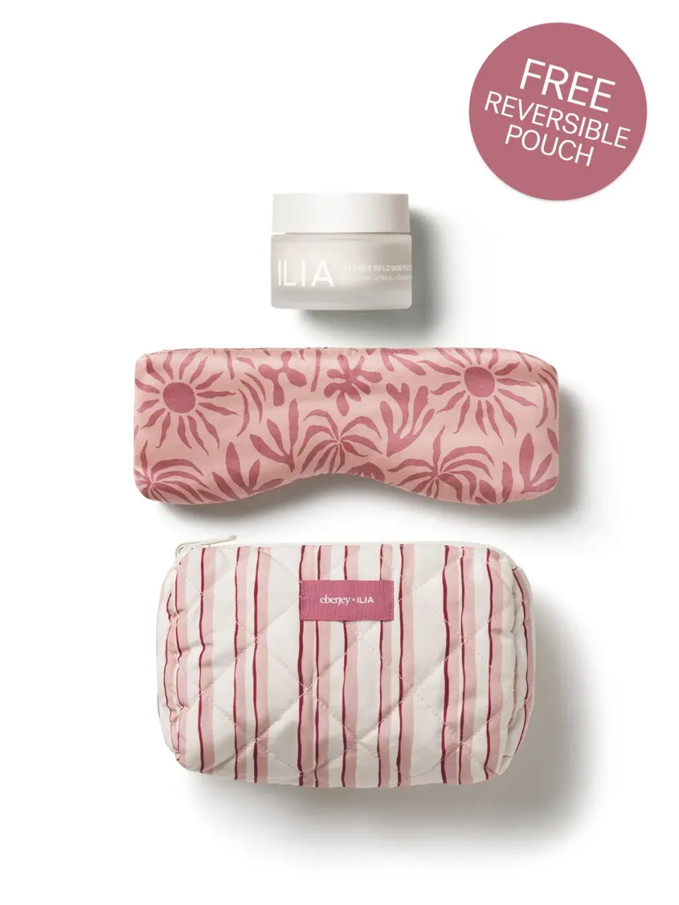 Eberjey x ILIA The PM Set beauty set met zijden oogmasker