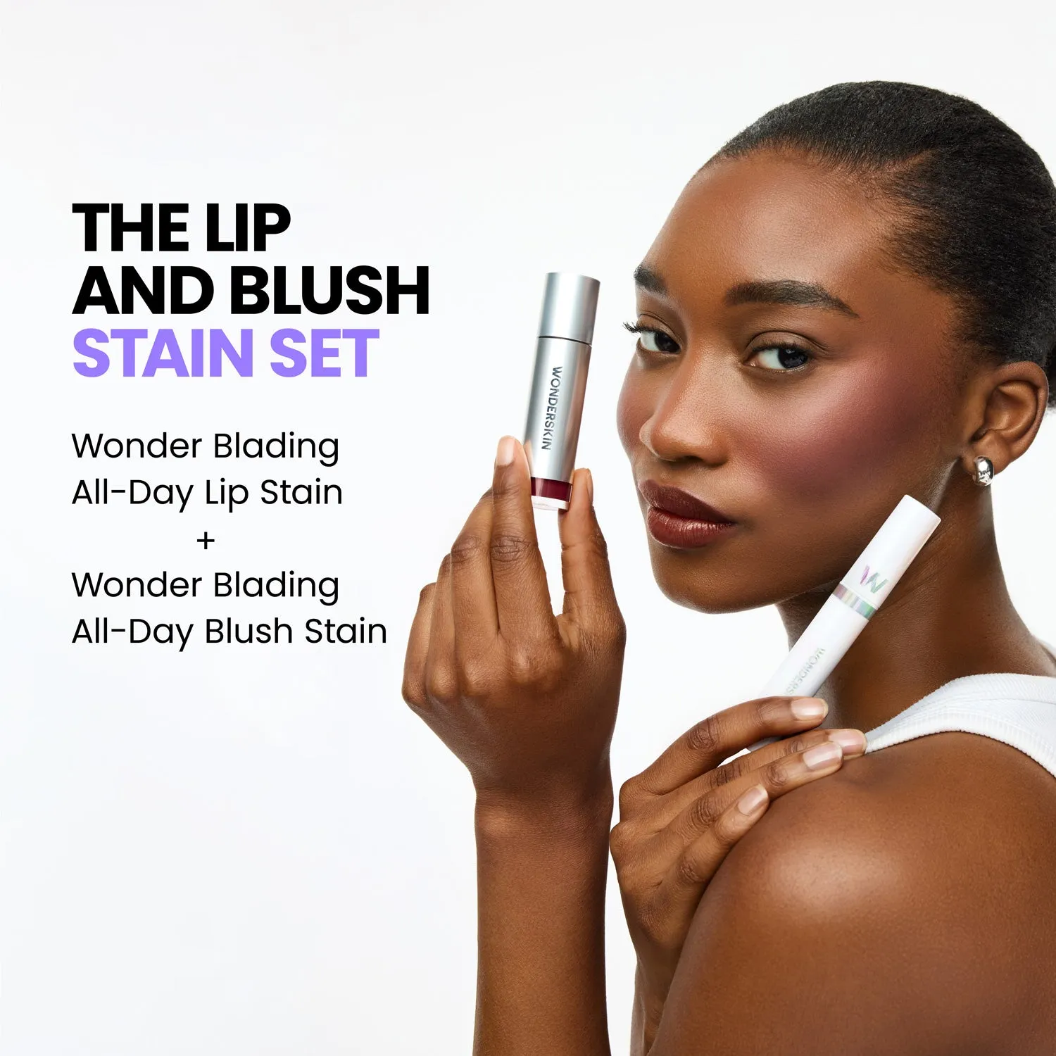 Wonderskin Wonder Blading Lip and Blush Stain Set stralend