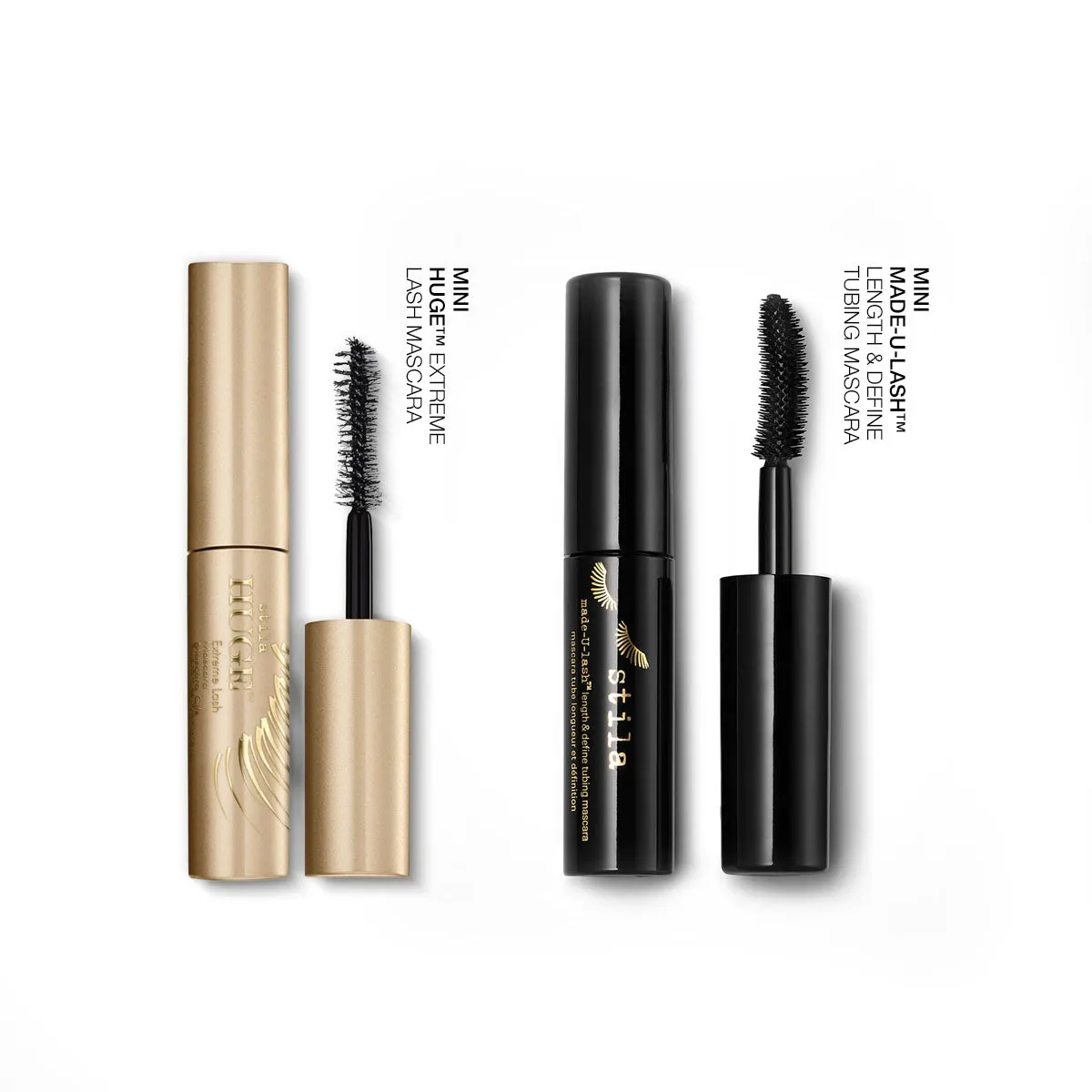 Stila Travel Double Coat mini mascara set Made-U-Lash Huge