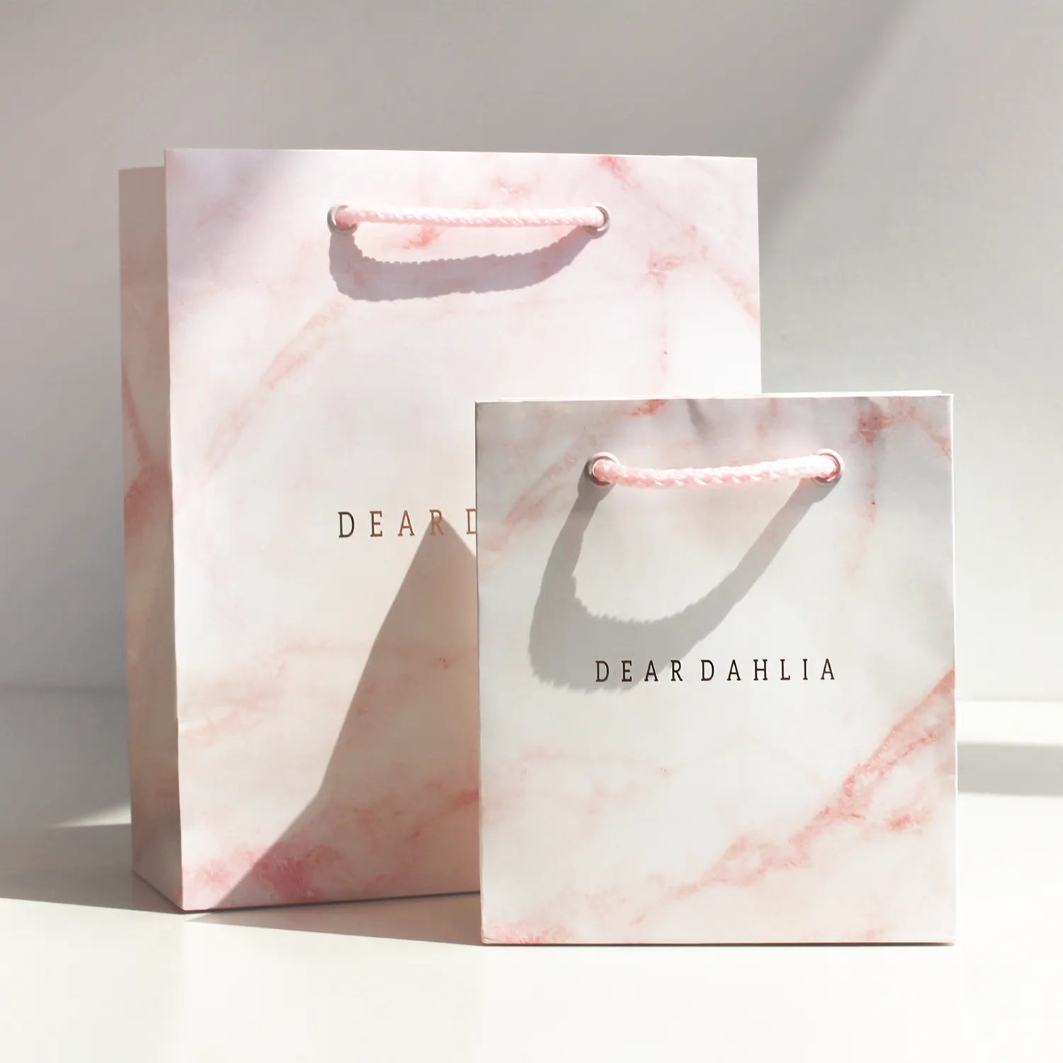 DEAR DAHLIA Pink Gift Bag cadeautasje Small roze marmer