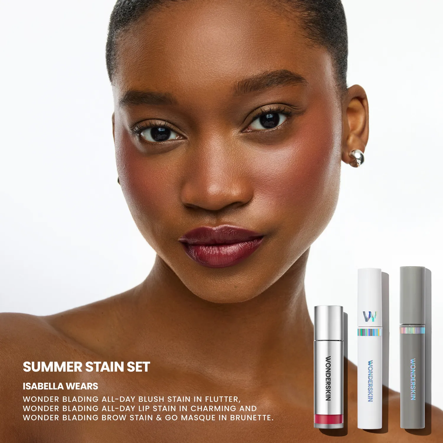 Wonderskin The Summer Stains lip blush brow set 3-delig