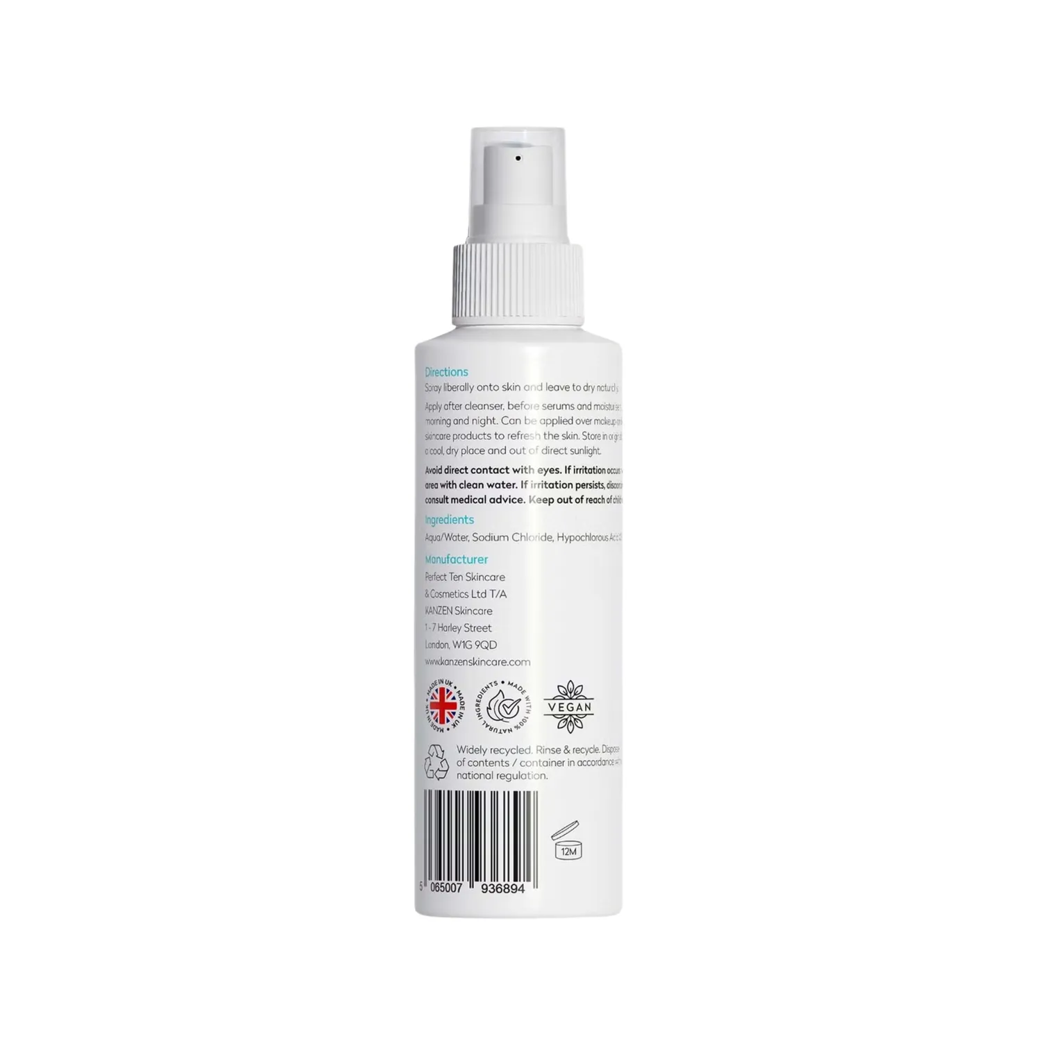 BPerfect Kanzen Hypochlorous reinigingsspray 125ml