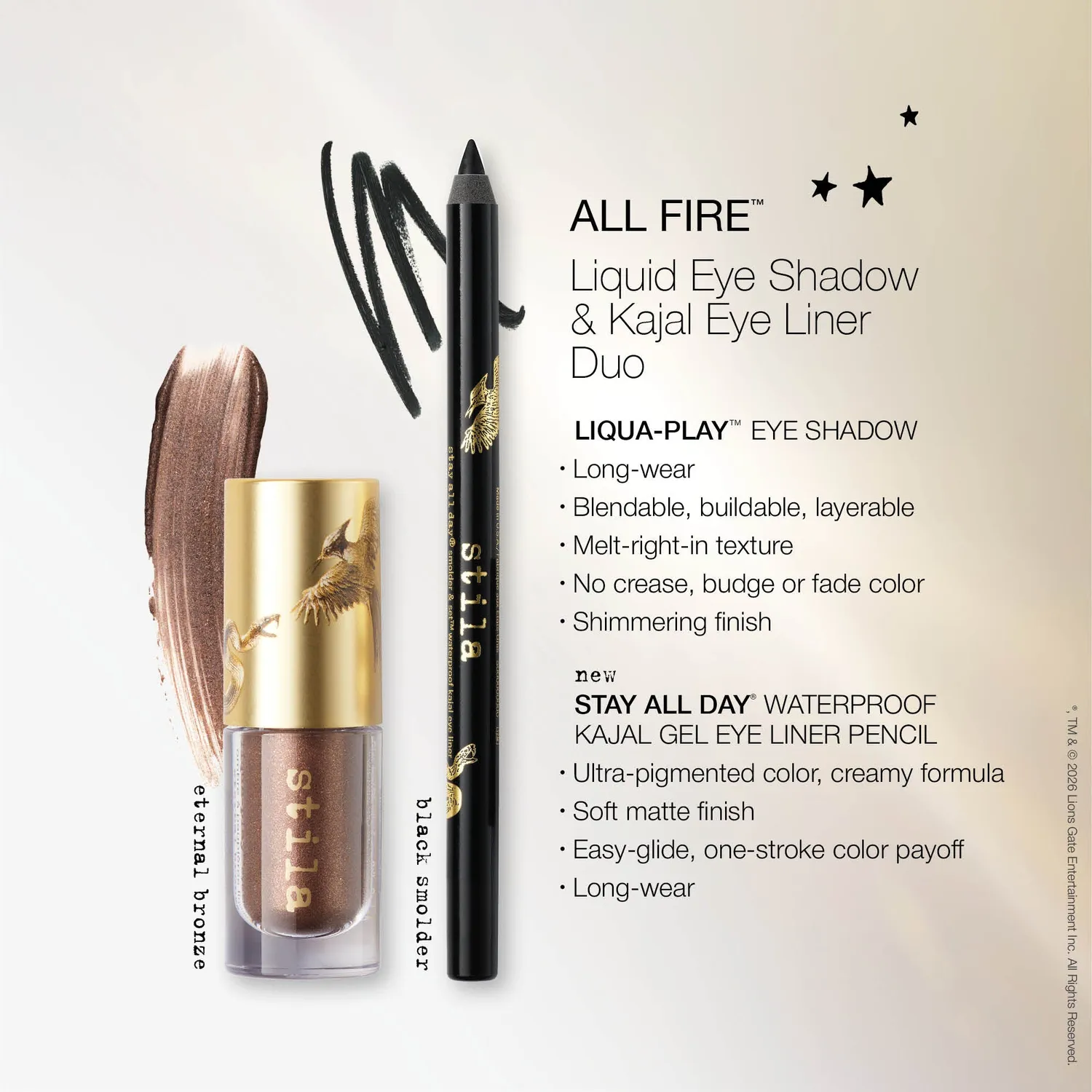 Stila All Fire oogschaduw kajal Duo Eternal Bronze shimmer