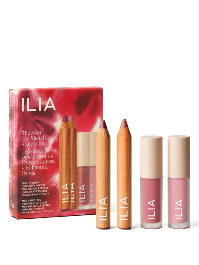 ILIA Beauty Mini Lip Sketch + Gloss set 4-delig
