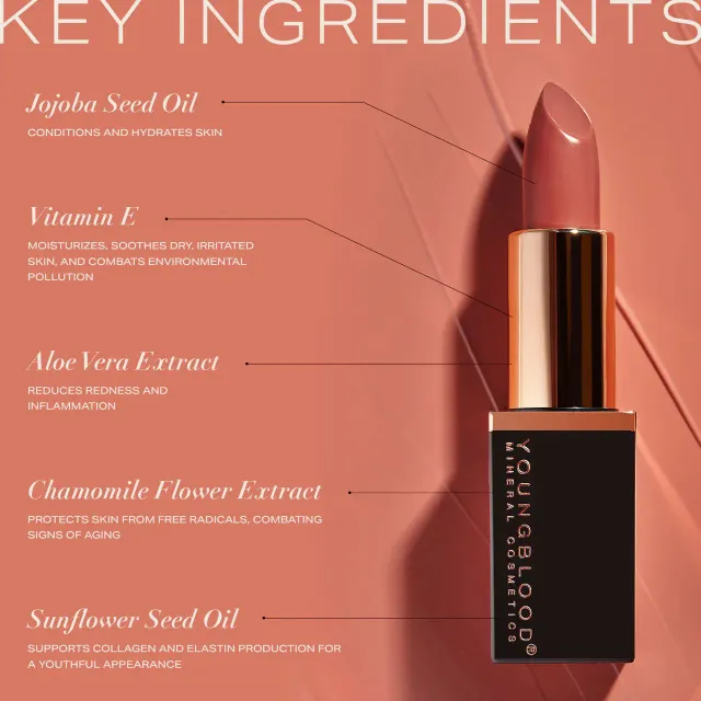 Youngblood Mineral Crème lipstick 4 g satijn finish