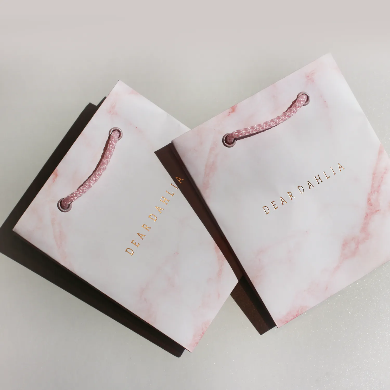 DEAR DAHLIA Pink Gift Bag cadeautasje Small roze marmer