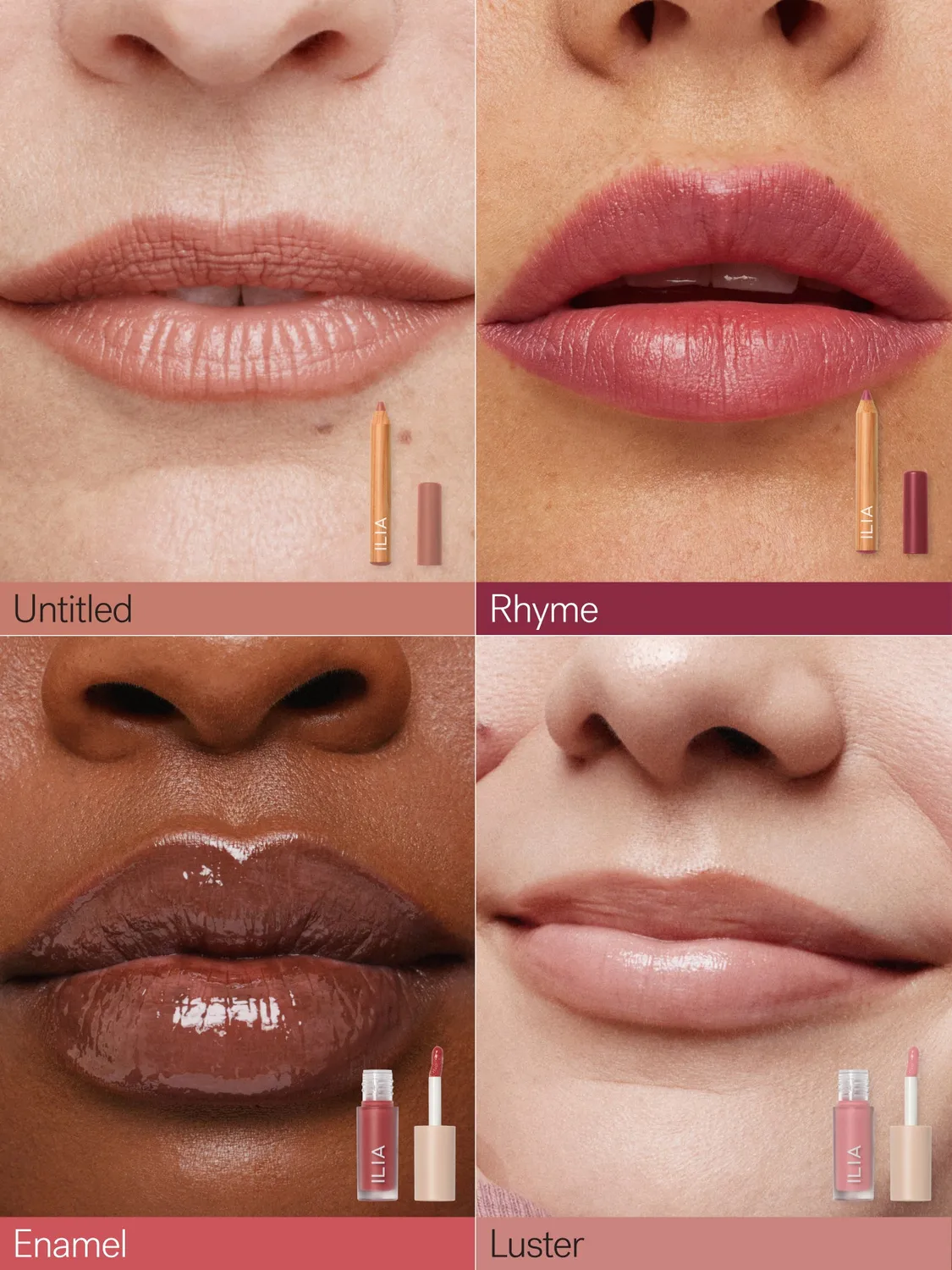 ILIA Beauty Mini Lip Sketch + Gloss set 4-delig