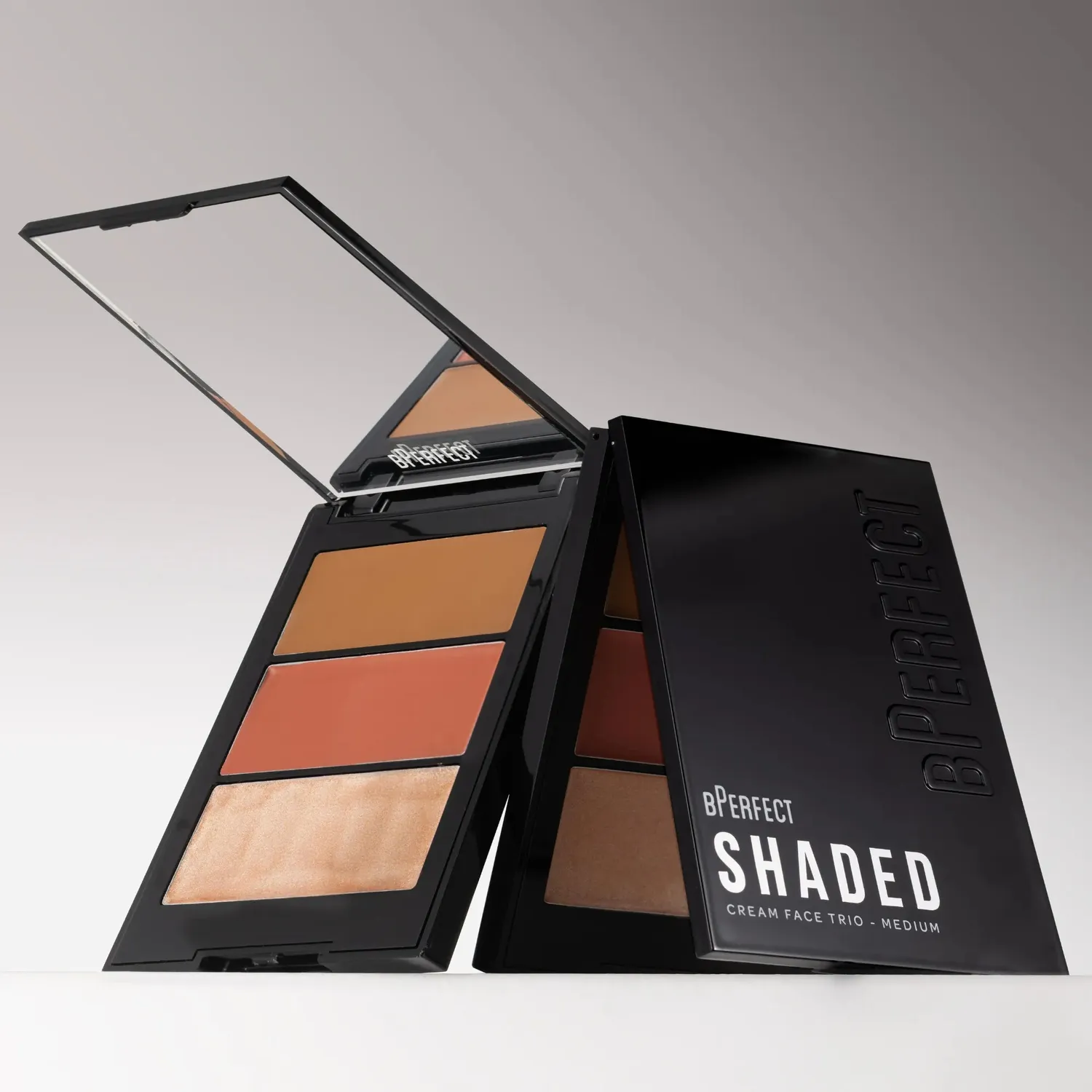 BPerfect Shaded Cream Face Trio palette Light stralend