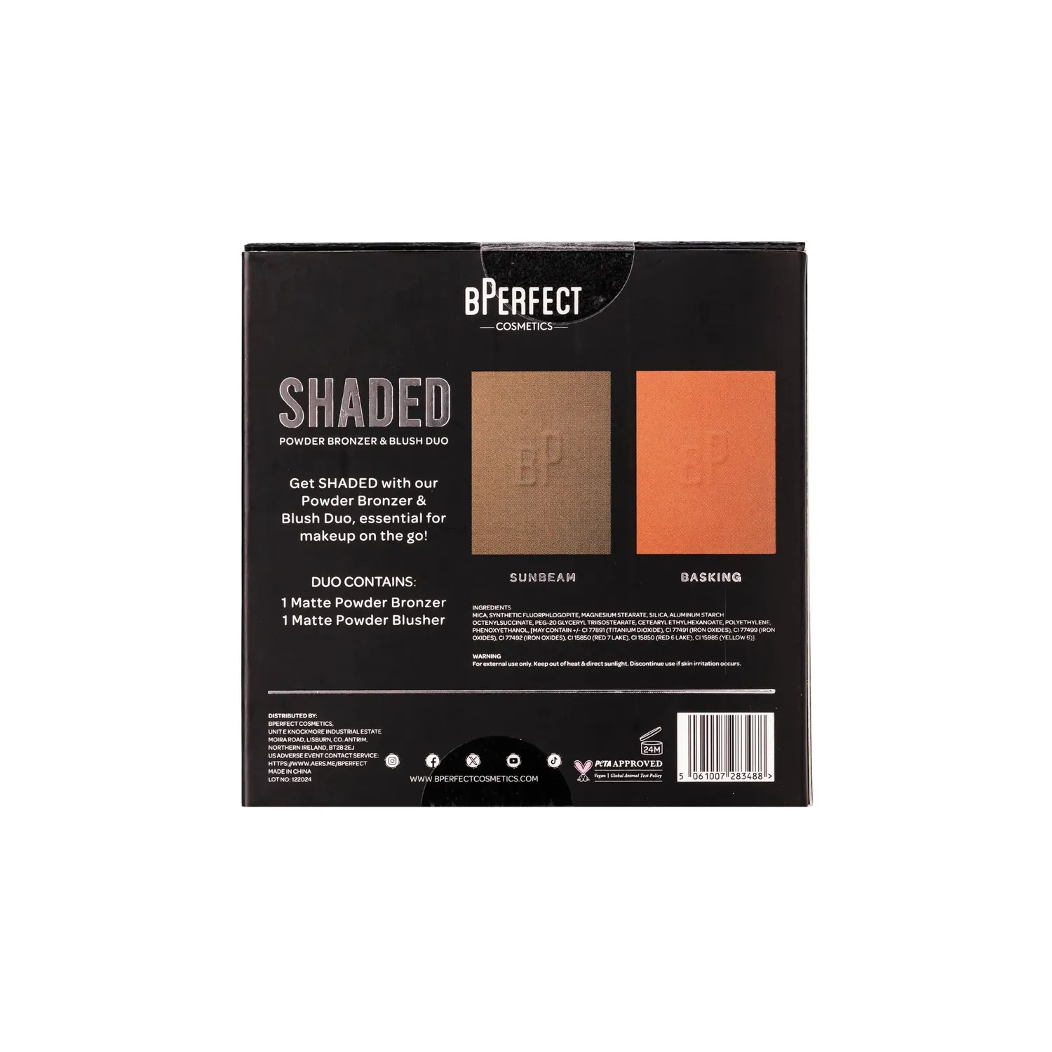 BPerfect Shaded Powder Bronzer Blush Duo palette 01 Light mat