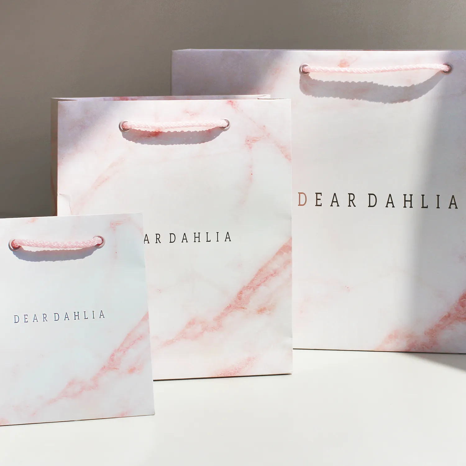 DEAR DAHLIA Pink Gift Bag cadeautasje Small roze marmer