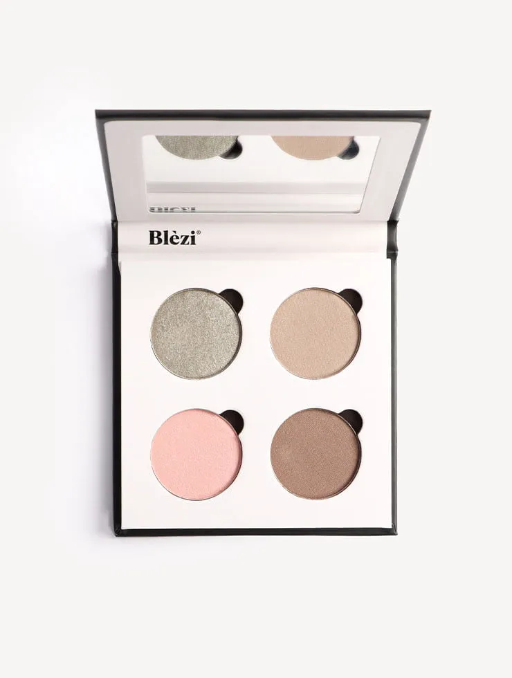 Blezi Cool oogschaduwpalette 4 kleuren koele matte finish