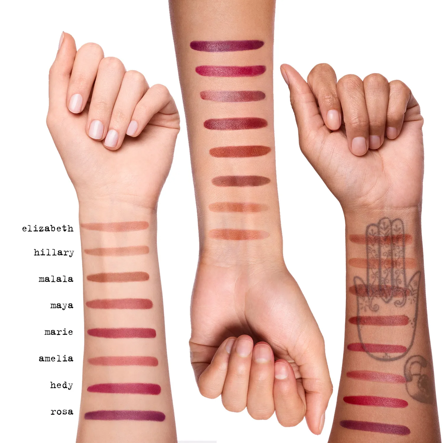 Stila Calligraphy Lip Stain nude set Elizabeth Hillary Malala