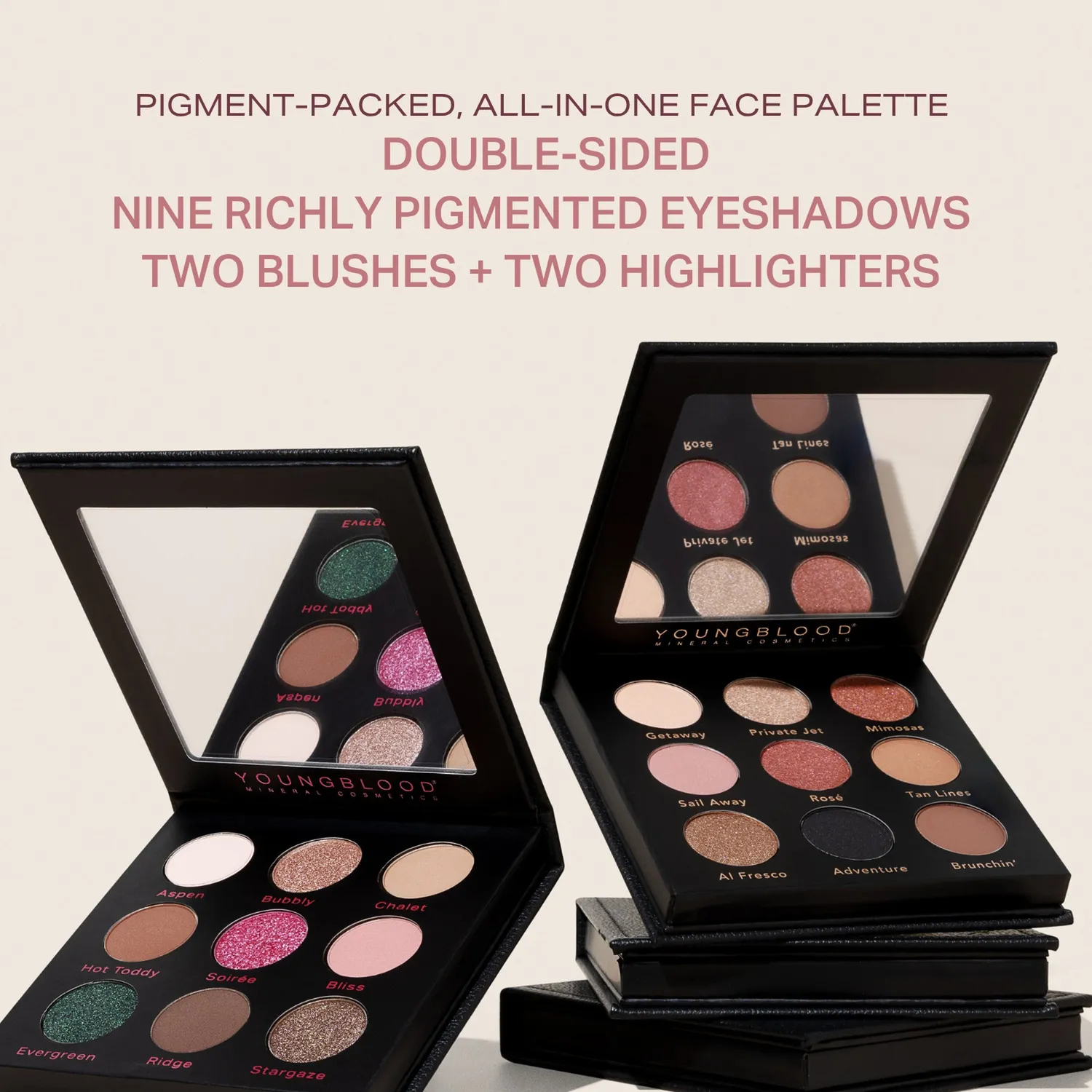 Youngblood Weekender I Palette gezichtspalet 13 kleuren stralend