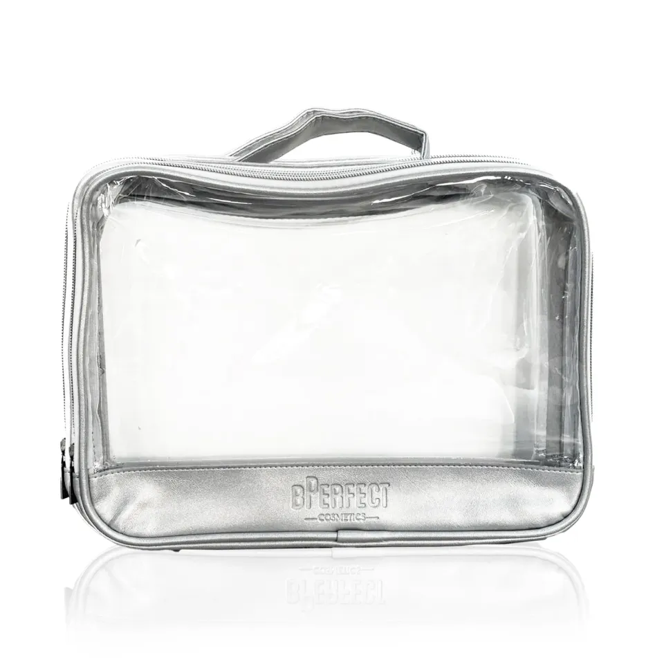 BPerfect Large Travel Bag make-up tas zilver groot