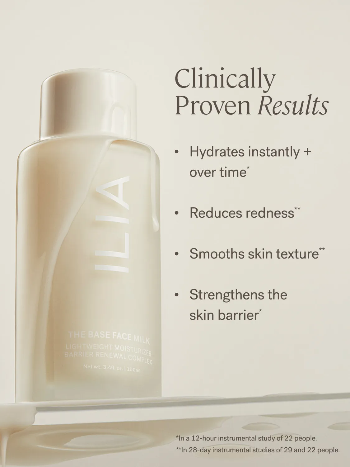ILIA Beauty Base Face Milk gezichtsmelk Full Size licht