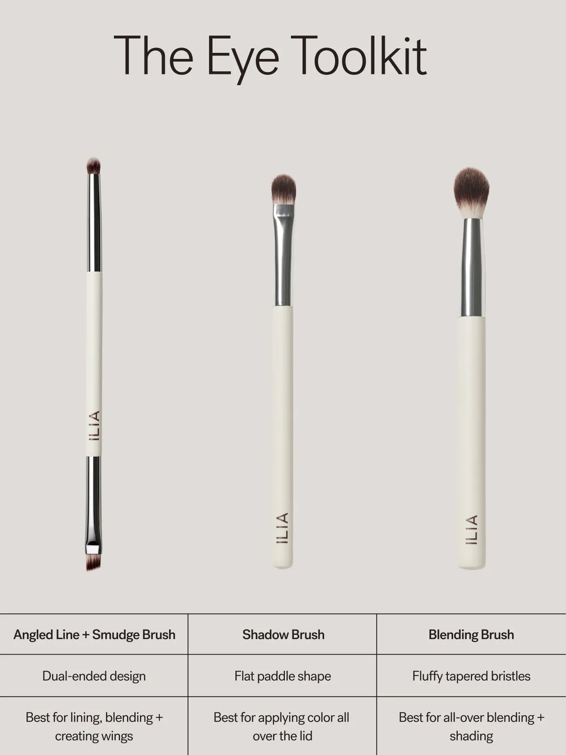 ILIA Angled Line + Smudge Brush oogpenseel dubbelzijdig precise