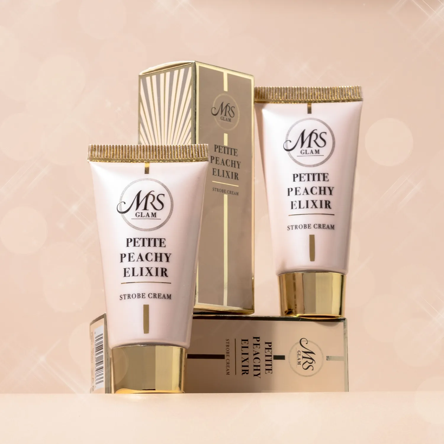 BPerfect Mrs Glam Peachy Elixir strobe cream 20ml peach-gold