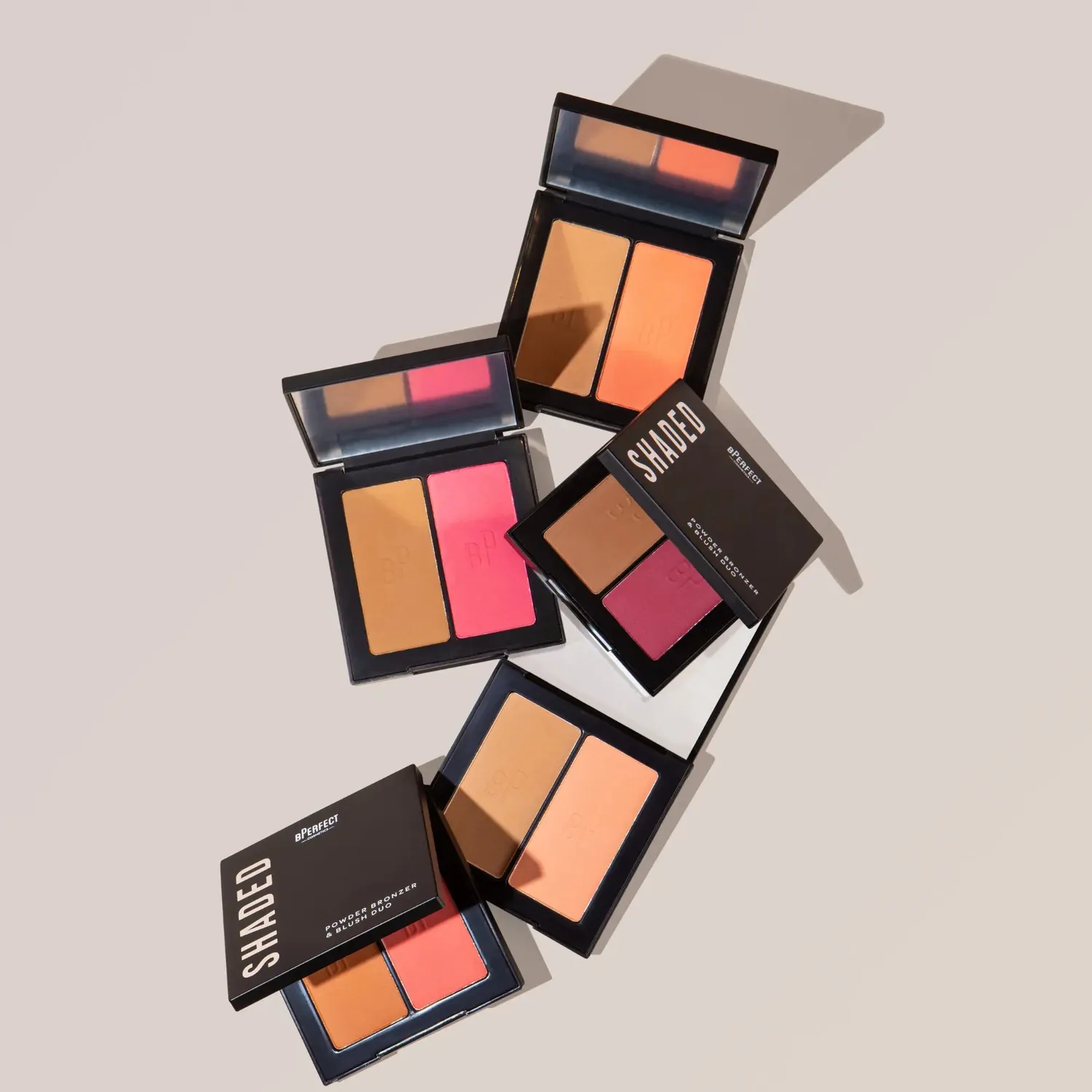 BPerfect Shaded Powder Bronzer Blush Duo palette 01 Light mat