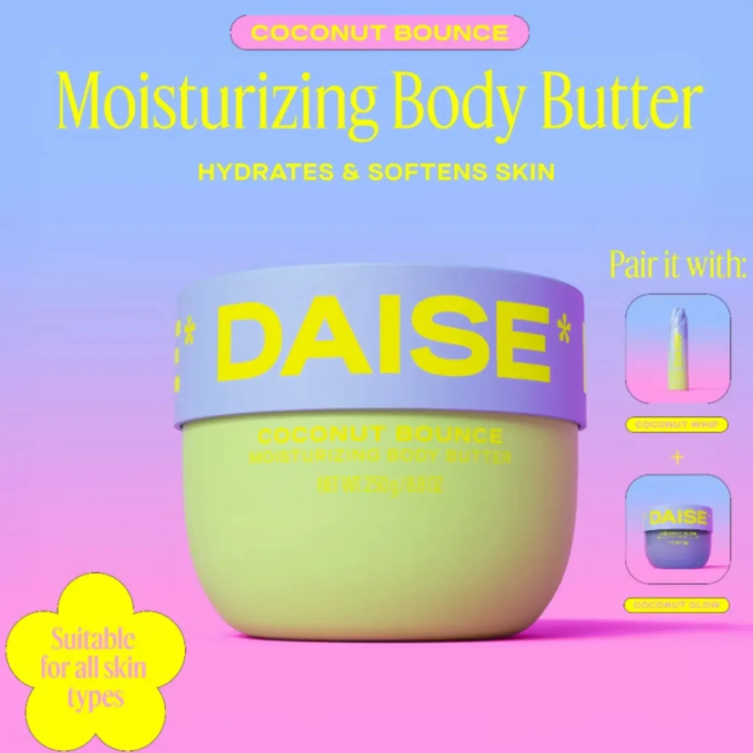 BPerfect Daise Body Butter 250g coconut rijke voeding