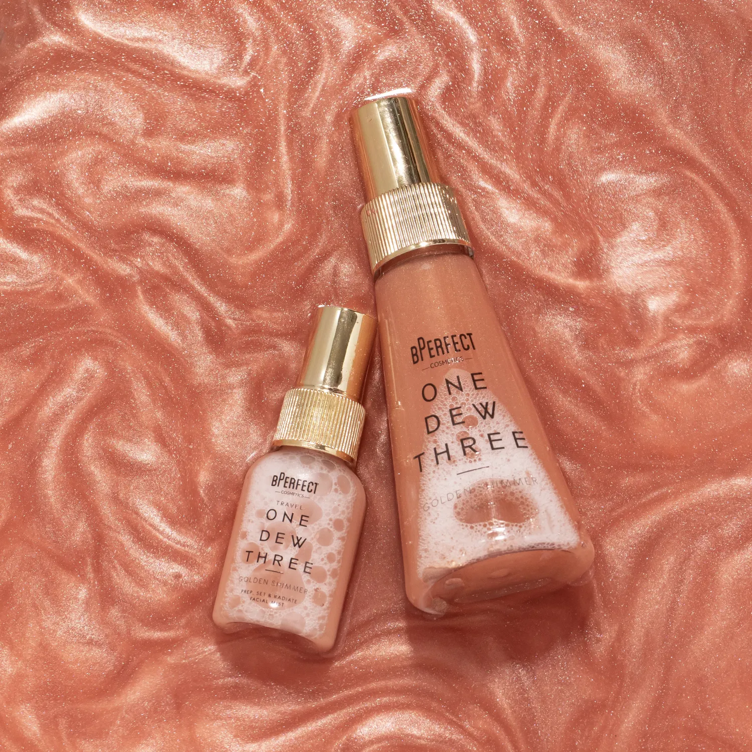 BPerfect One Dew Three Shimmer setting spray 30ml glowy
