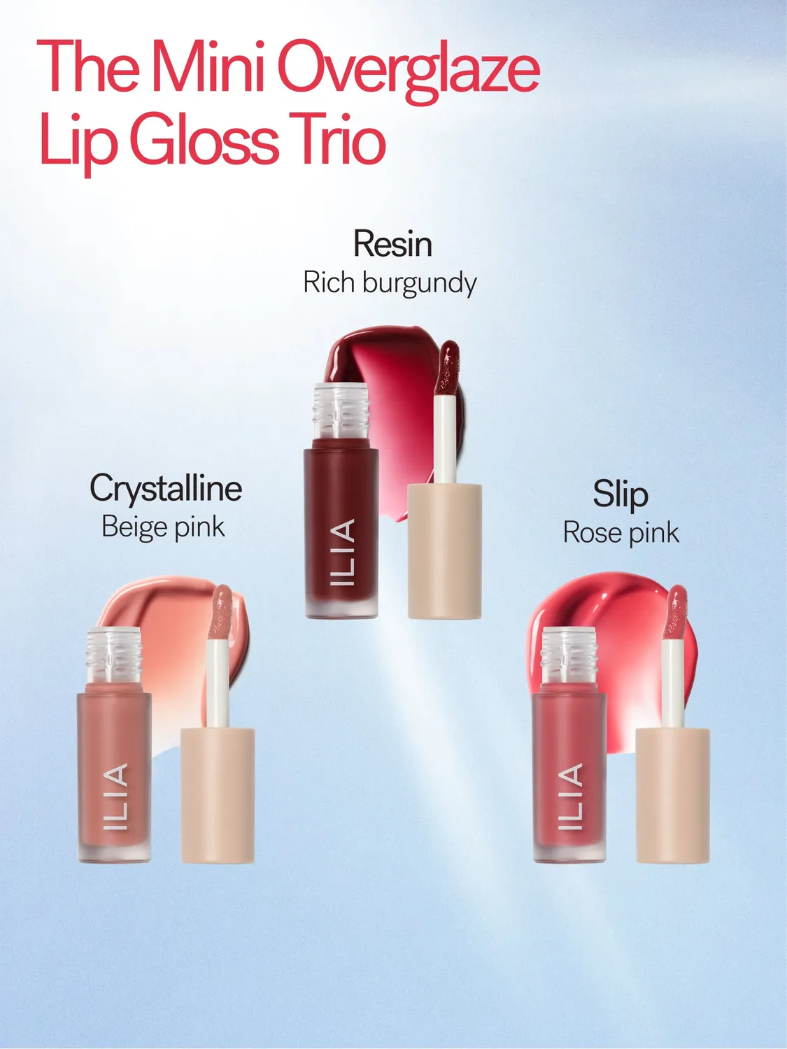 ILIA Overglaze Mini Lipgloss Trio 3x1,5 ml hydraterend