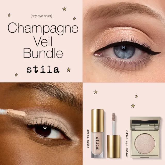 Stila Champagne Veil Eye Bundle oogschaduw set Kitten Crema 2-delig