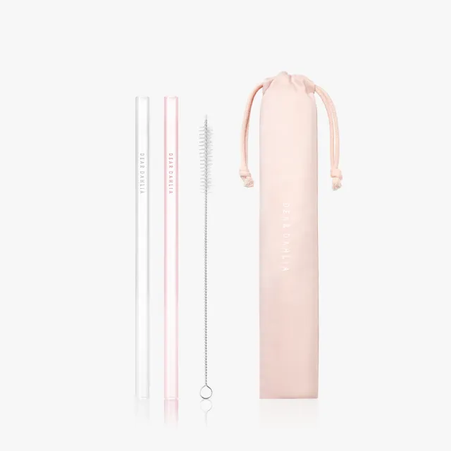Dear Dahlia Glass Straw Duo glazen rietjes 2 stuks