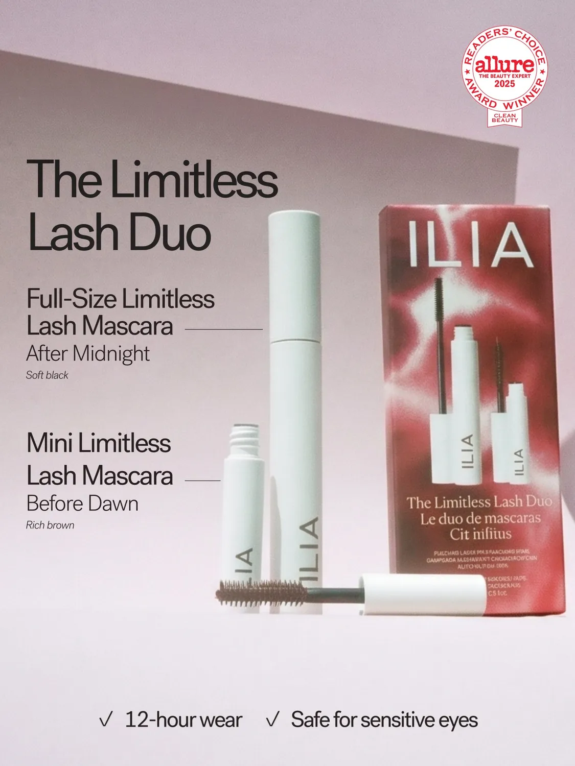ILIA Limitless Lash Duo mascara zwart bruin 12u houdbaar