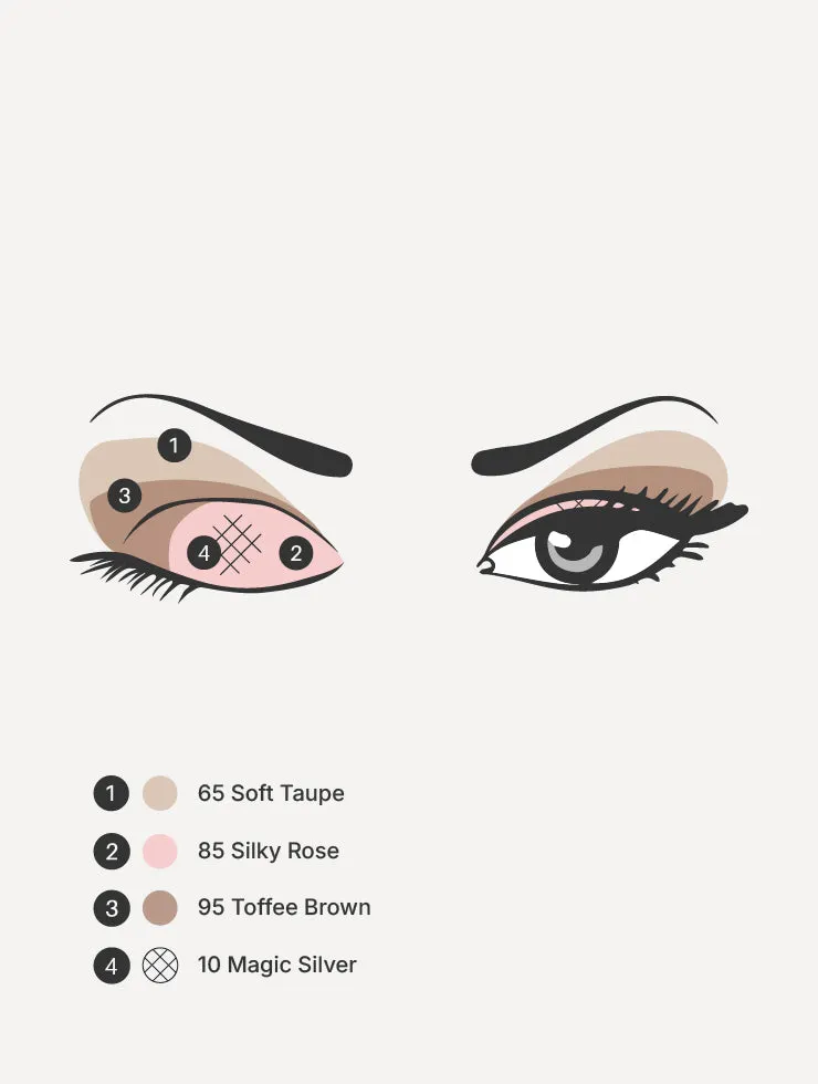Blezi Daily oogschaduwpalette 4 kleuren zilver-rose
