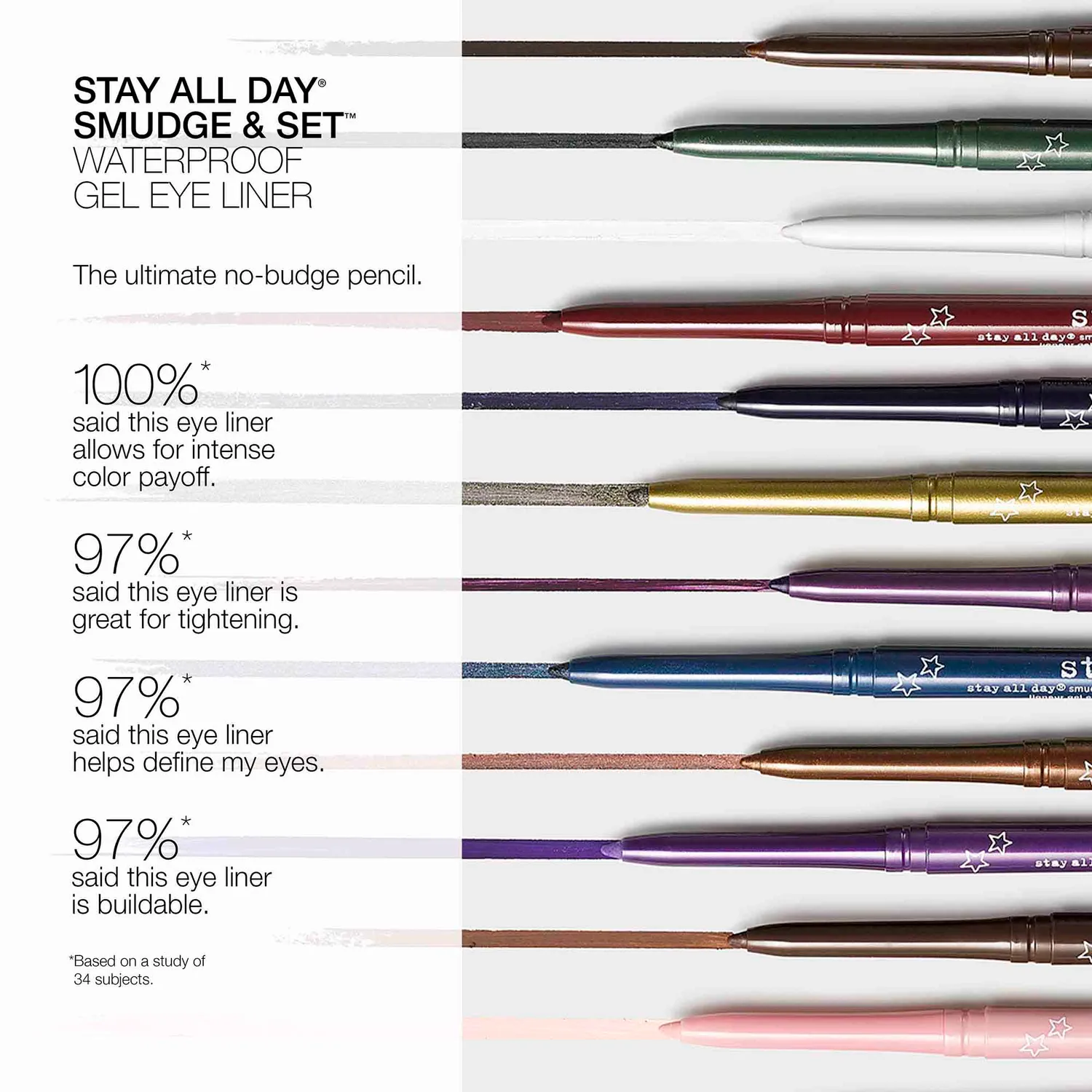 Stila Stay All Day Smudge Set gel eyeliner Spice mat bruin