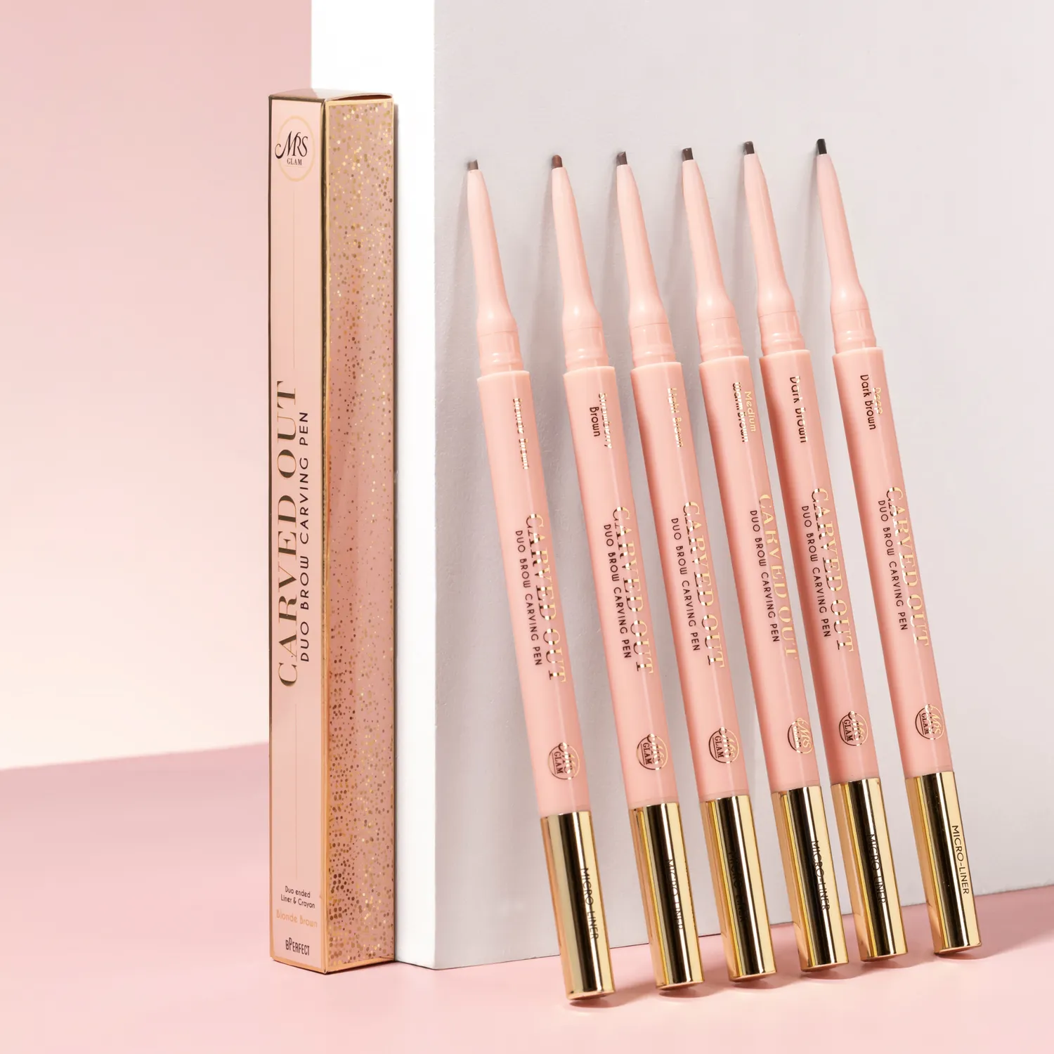 Mrs Glam Carved Out Duo Brow Pen Pro Bundel 6 kleuren