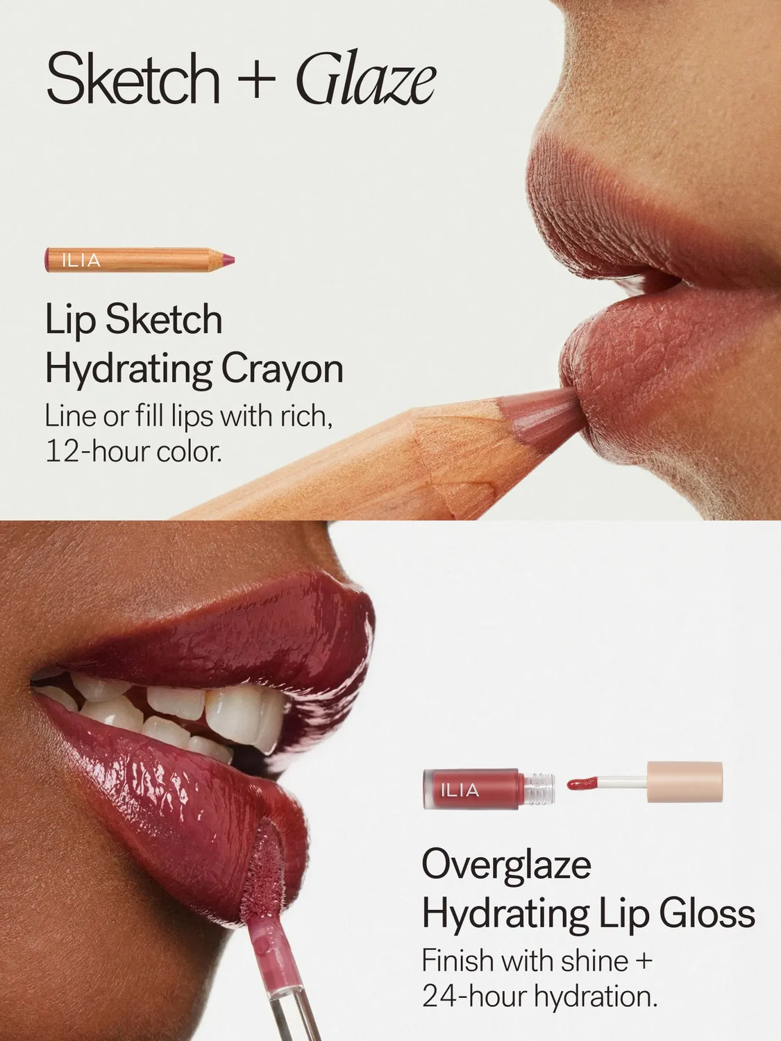ILIA Beauty Mini Lip Sketch + Gloss set 4-delig