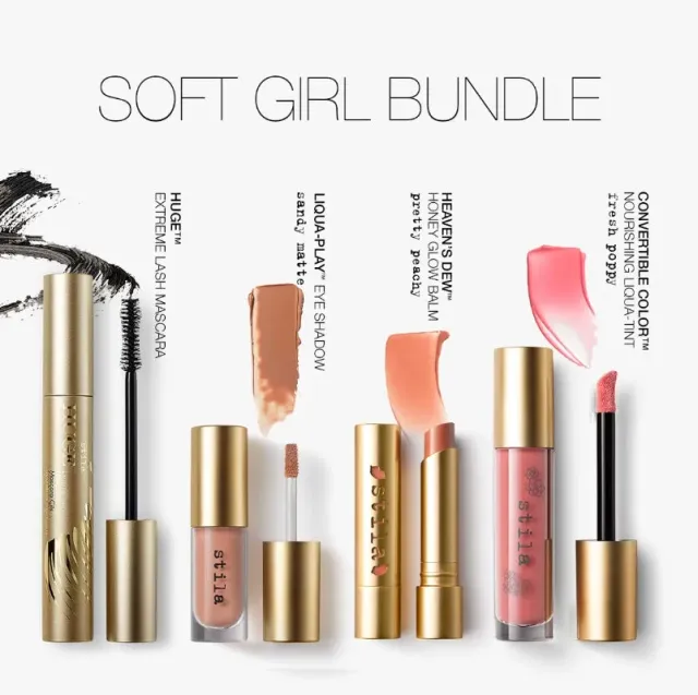 Stila Soft Girl Bundle make-upset Sandy Fresh Poppy zacht glanzend